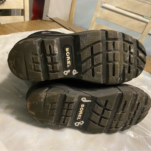 Sorel boots nylon waterproof Black w/gray trim SZ 6 Worn 1X - Picture 9 of 15